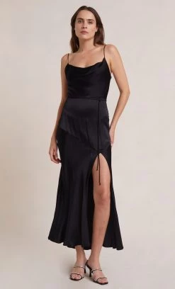 Bec&Bridge Australian Made MOON DANCE MIDI DRESS - BLACK