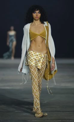 Bec&Bridge SUNFLOWER CHECK PANT - SUNFLOWER CHECK AAFW RUNWAY EDIT