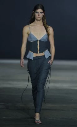 Bec&Bridge JANICE PEPLUM TOP - CHARCOAL