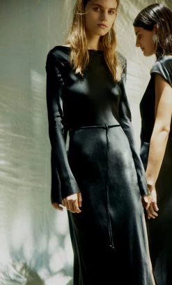 Bec&Bridge MOON DANCE LONG SLEEVE MAXI DRESS - BLACK