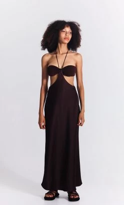 Bec&Bridge NADIA CUT OUT DRESS - CHOCOLATE