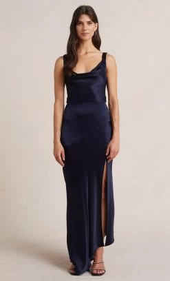 Bec + Bridge Dresses MOON DANCE COWL DRESS - NAVY