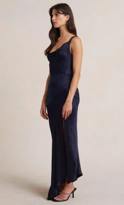 Bec + Bridge Dresses MOON DANCE COWL DRESS - NAVY