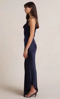 Bec + Bridge Dresses MOON DANCE COWL DRESS - NAVY