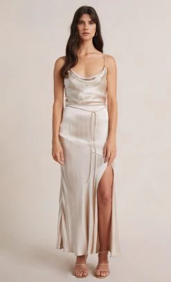 Bec&Bridge MOON DANCE MIDI DRESS - SAND Australian Made