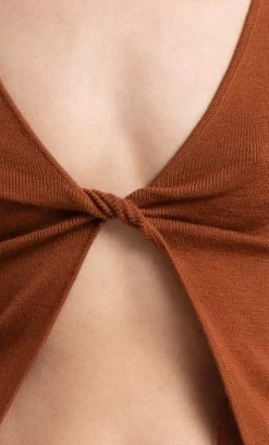 Bec&Bridge NEW ANA KNIT LONG SLEEVE TWIST TOP - RUST 13 Bec&Bridge NEW ANA KNIT LONG SLEEVE TWIST TOP - RUST