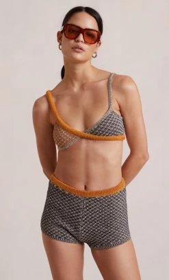 Bec&Bridge Bottoms PATCHWORK KNIT SHORT - MULTI