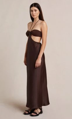 Bec&Bridge NADIA CUT OUT DRESS - CHOCOLATE