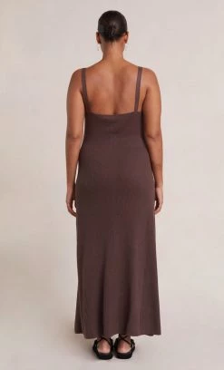 Bec&Bridge WILD SIDE BUTTON MAXI DRESS - CHOCOLATE Dresses