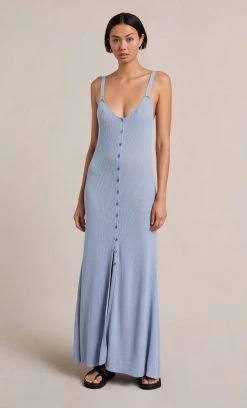 Bec&Bridge WILD SIDE BUTTON MAXI DRESS - SKY BLUE Dresses