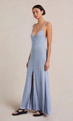 Bec&Bridge WILD SIDE BUTTON MAXI DRESS - SKY BLUE Dresses
