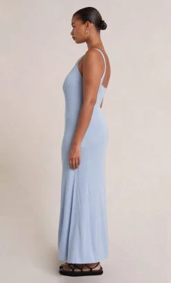 Bec&Bridge WILD SIDE BUTTON MAXI DRESS - SKY BLUE Dresses