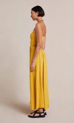 Bec&Bridge POPPY KNIT CUT OUT DRESS - STRAW Dresses