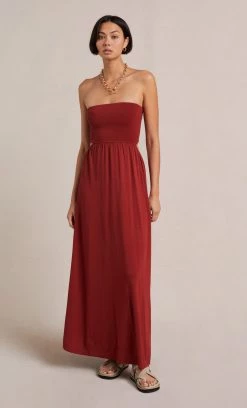 Bec&Bridge Dresses POPPY KNIT CUT OUT DRESS - BRICK