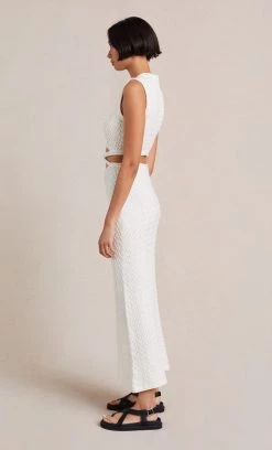 Bec&Bridge Dresses EFFIE KNIT CUT OUT DRESS - IVORY
