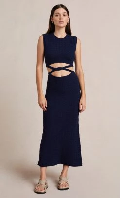 Bec&Bridge Dresses EFFIE KNIT CUT OUT DRESS - INK