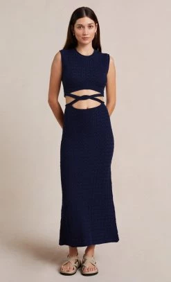 Bec&Bridge Dresses EFFIE KNIT CUT OUT DRESS - INK