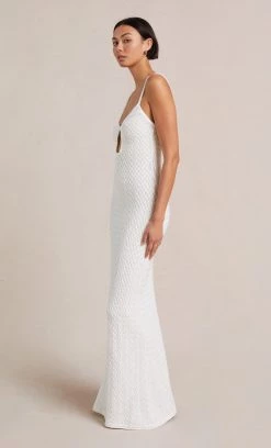 Bec&Bridge Dresses EFFIE KNIT KEY MAXI DRESS - IVORY