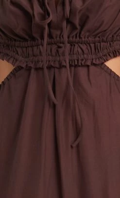 Bec&Bridge ALEXANDRA TIE MAXI DRESS - CHOCOLATE