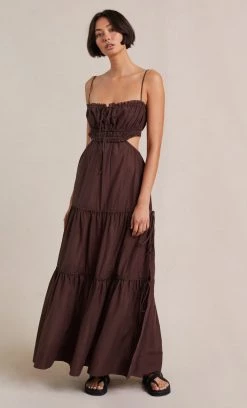 Bec&Bridge ALEXANDRA TIE MAXI DRESS - CHOCOLATE