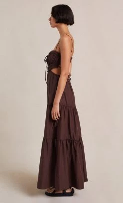 Bec&Bridge ALEXANDRA TIE MAXI DRESS - CHOCOLATE