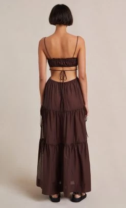 Bec&Bridge ALEXANDRA TIE MAXI DRESS - CHOCOLATE