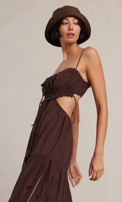 Bec&Bridge ALEXANDRA TIE MAXI DRESS - CHOCOLATE