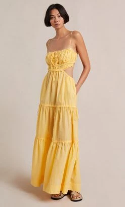 Bec&Bridge ALEXANDRA TIE MAXI DRESS - STRAW