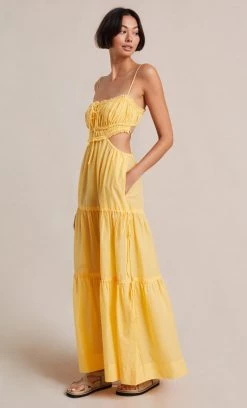 Bec&Bridge ALEXANDRA TIE MAXI DRESS - STRAW