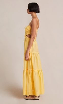 Bec&Bridge ALEXANDRA TIE MAXI DRESS - STRAW