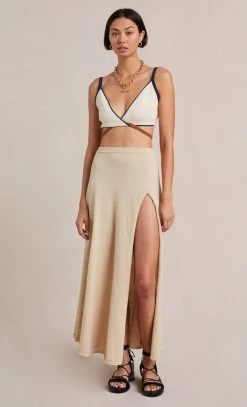 Bec&Bridge ENZO KNIT TWIST TOP - OATMEAL MULTI Tops