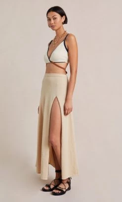 Bec&Bridge Bottoms ENZO KNIT SKIRT - OATMEAL