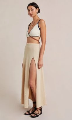 Bec&Bridge ENZO KNIT TWIST TOP - OATMEAL MULTI Tops