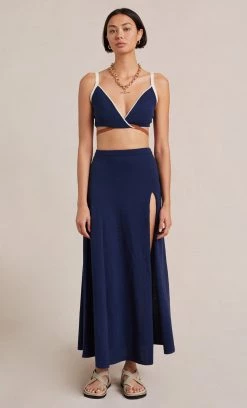 Bec&Bridge Tops ENZO KNIT TWIST TOP - INK MULTI