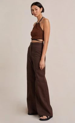 Bec&Bridge Tops ZIGGY KNIT HALTER TOP - LUREX STRIPE