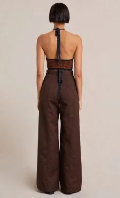 Bec&Bridge Tops ZIGGY KNIT HALTER TOP - LUREX STRIPE