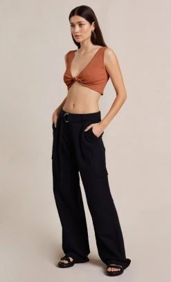 Bec&Bridge ELIJAH KNIT TWIST TOP - CINNAMON Tops