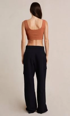 Bec&Bridge ELIJAH KNIT TWIST TOP - CINNAMON Tops