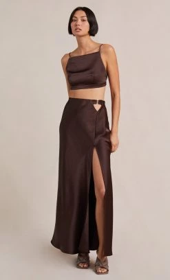 Bec&Bridge Bottoms NADIA MAXI SKIRT - CHOCOLATE