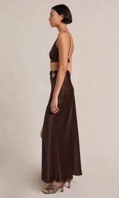 Bec&Bridge Bottoms NADIA MAXI SKIRT - CHOCOLATE