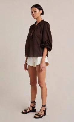 Bec&Bridge ALEXANDRA LONG SLEEVE BLOUSE - CHOCOLATE Tops
