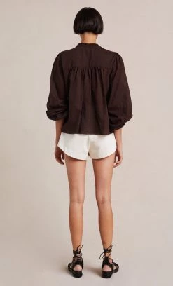 Bec&Bridge ALEXANDRA LONG SLEEVE BLOUSE - CHOCOLATE Tops