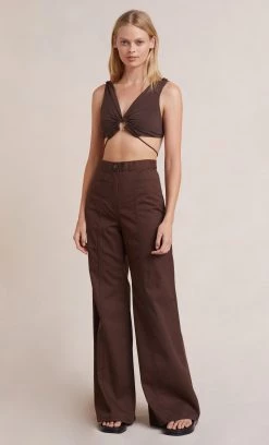 Bec&Bridge JOELENE V CROP TOP - COGNAC