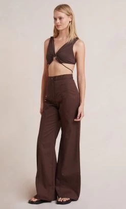 Bec&Bridge JOELENE V CROP TOP - COGNAC