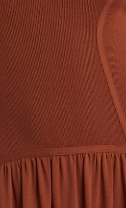 Bec&Bridge Dresses AMALIA KNIT MAXI DRESS - RUST