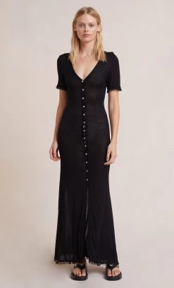 Bec&Bridge Dresses SUSANNAH SHORT SLEEVE MIDI DRESS - BLACK