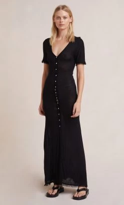 Bec&Bridge Dresses SUSANNAH SHORT SLEEVE MIDI DRESS - BLACK