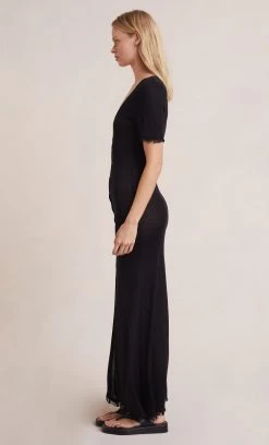 Bec&Bridge Dresses SUSANNAH SHORT SLEEVE MIDI DRESS - BLACK