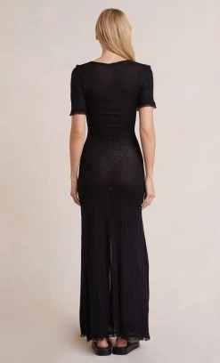 Bec&Bridge Dresses SUSANNAH SHORT SLEEVE MIDI DRESS - BLACK