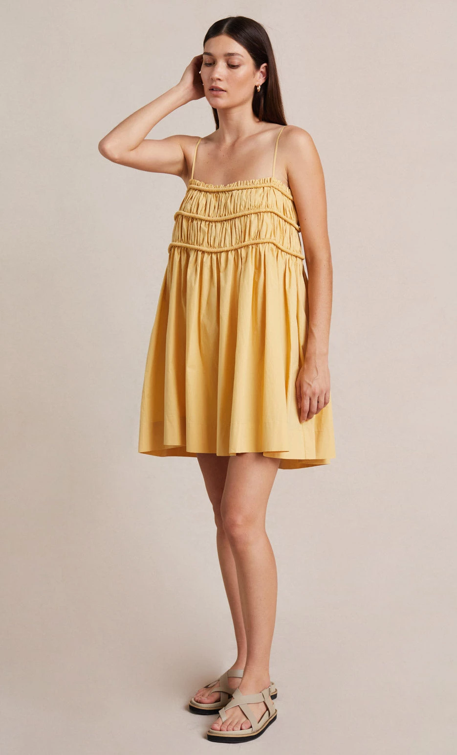 Bec&Bridge ELI MINI DRESS - STRAW 2 Bec&Bridge ELI MINI DRESS - STRAW